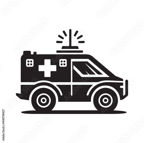 Emergency vehicle silhouette vector illustration

