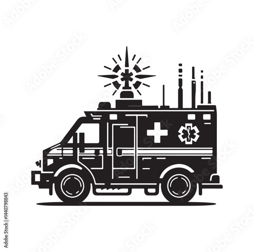 Emergency vehicle silhouette vector illustration

