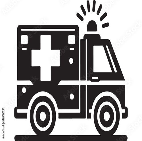 Emergency vehicle silhouette vector illustration

