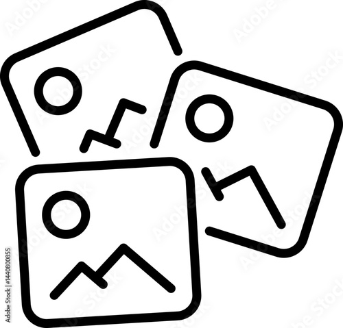 Image gallery icon symbolizing visual content and media sharing - Editable Stroke SVG, fully scalable.