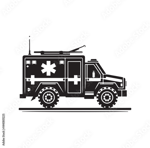 Emergency vehicle silhouette vector illustration

