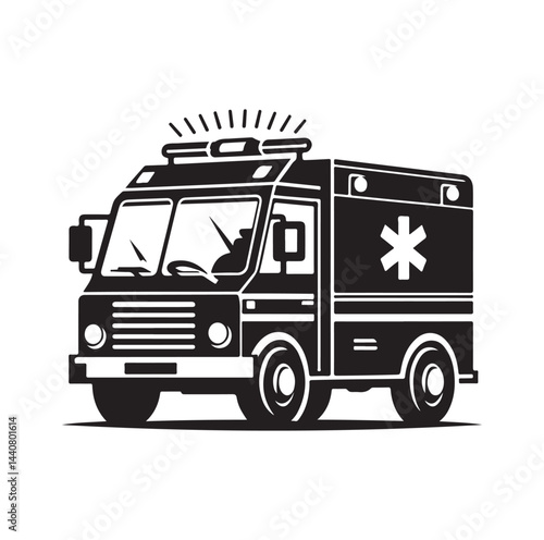 Emergency vehicle silhouette vector illustration

