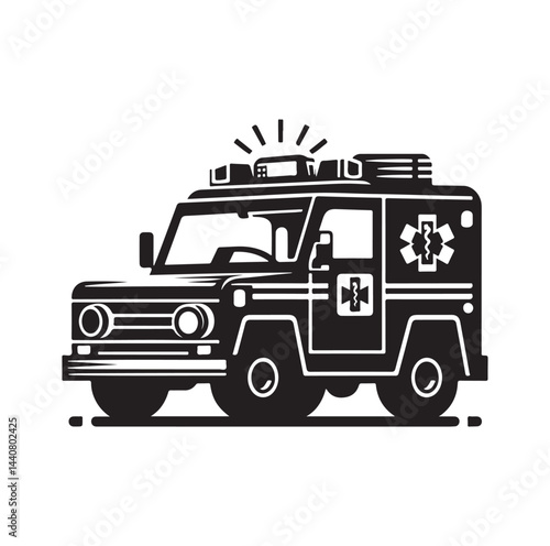 Emergency vehicle silhouette vector illustration

