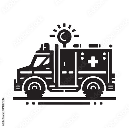 Emergency vehicle silhouette vector illustration