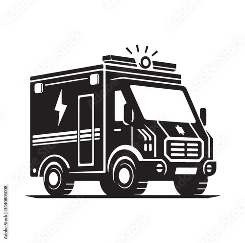 Emergency vehicle silhouette vector illustration