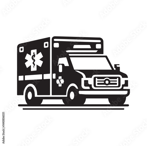 Emergency vehicle silhouette vector illustration