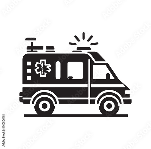 Emergency vehicle silhouette vector illustration
