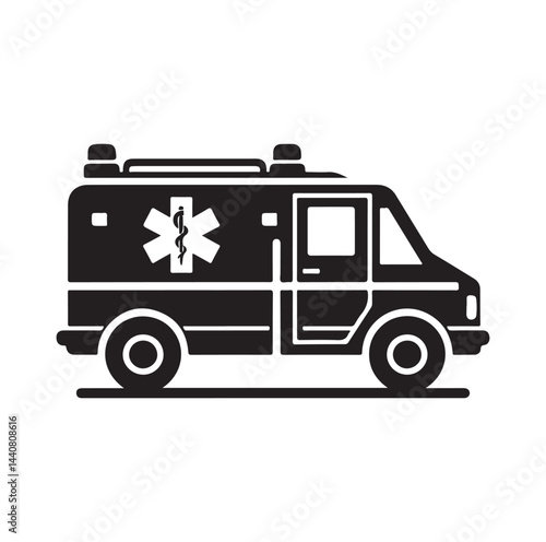 Emergency vehicle silhouette vector illustration