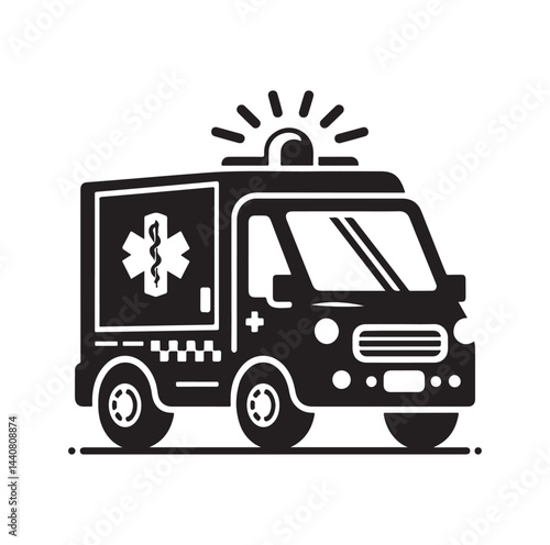 Emergency vehicle silhouette vector illustration