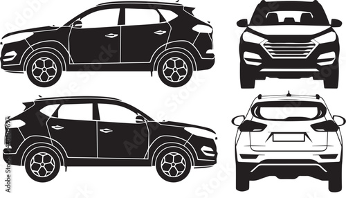 Car silhouettes - vector