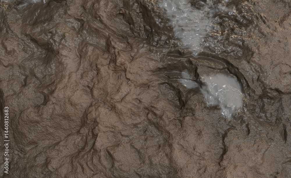 Fototapeta premium Rough textured surface resembling earth, with mottled light areas