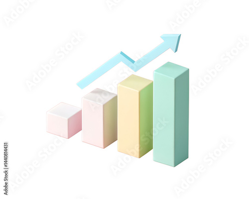 pastel bar chart with arrow on pink background Free Download pastel bar chart with arrow on pink background - GFXLoad