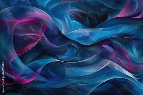 Wallpaper Mural Abstract blue color wave flowing express the energetic ripple. Seamless texture of vividness curve swirling convey sense of harmony and wonderful scene perfect for effect and graphic design. AIG51. Torontodigital.ca