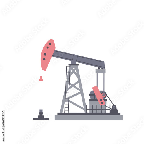 Industrial Pump Jack: A simple depiction of an industrial pump jack, a vital piece of machinery in the oil industry, symbolizing resource extraction.