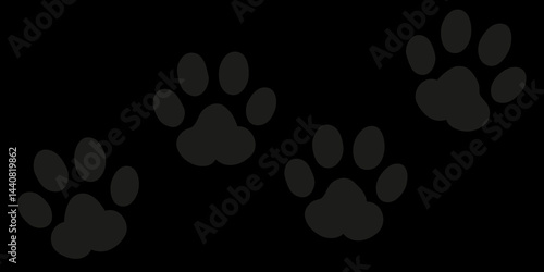 Black Paw Print Vector - Cute Pet Footprint Clipart Design