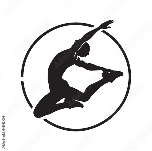 high jump pose silhouette vector illustration
