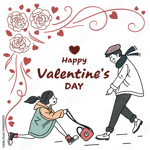 Cute Valentine's Day illustration of a couple