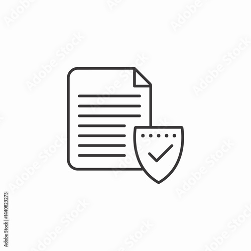 secure document icon sign vector