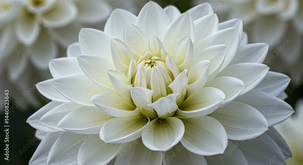 Blooming White Flower Close-up with Soft Petals Blooming White Flower Close-up with Soft Petals