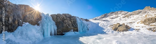 Wallpaper Mural Captivating 360 degree hdr ice formation landscape frozen river nature scene bright day Torontodigital.ca