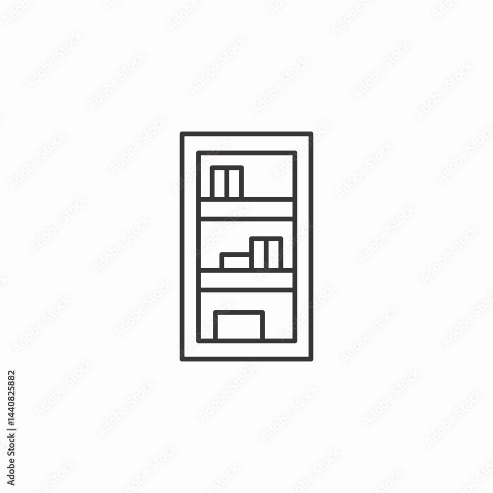 tall bookcase icon sign vector tall bookcase icon sign vector