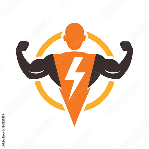 Energizing minimalist logo design for a sports nutrition brand focusing on strength, energy, and vitality, featuring bold colors that symbolize performance and health enhancement