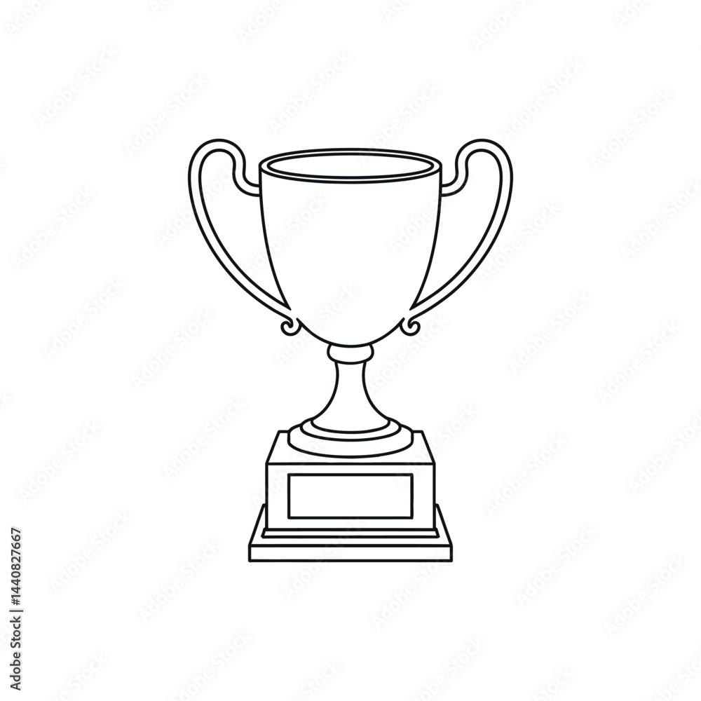 Simple Line Art Illustration Of A Trophy On A White Background Depicting Achievement And Success Simple Line Art Illustration Of A Trophy On A White Background Depicting Achievement And Success