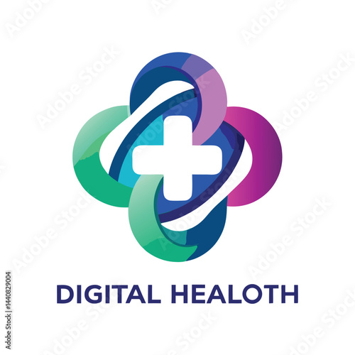 Creative logo design for innovative digital health technology emphasizing modernity and connectivity in healthcare