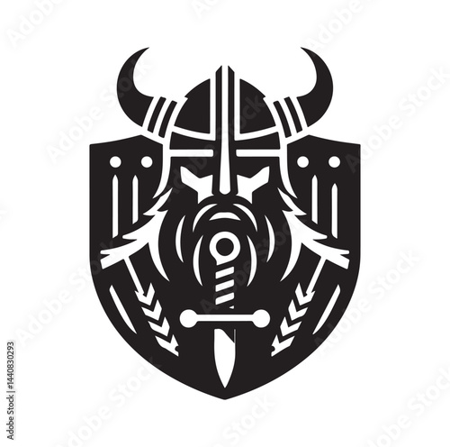 viking warrior silhouette vector illustration