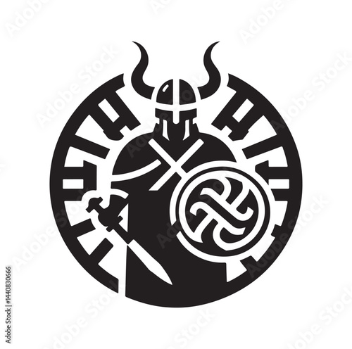 viking warrior silhouette vector illustration