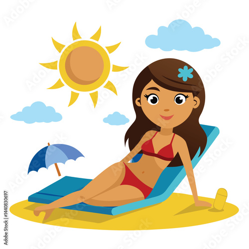 Girl sunbathing