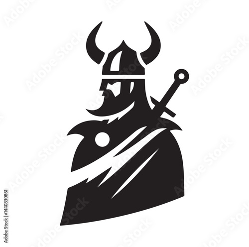 viking warrior silhouette vector illustration