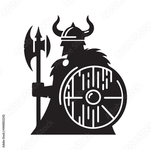 viking warrior silhouette vector illustration