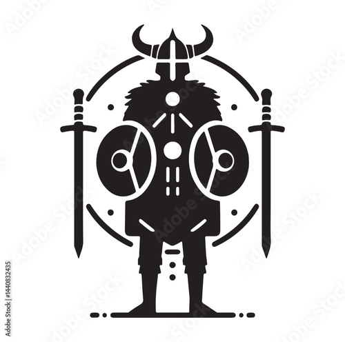 viking warrior silhouette vector illustration