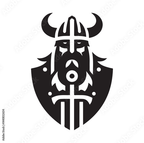 viking warrior silhouette vector illustration