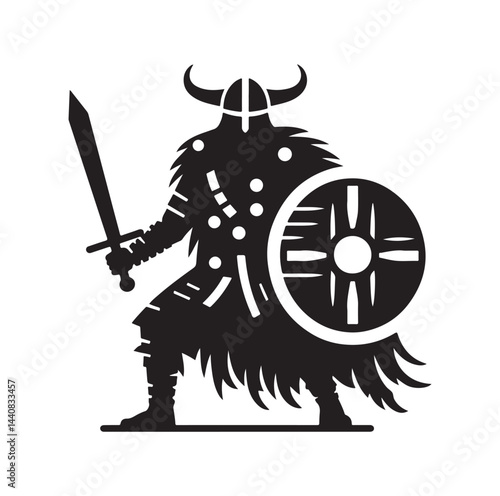 viking warrior silhouette vector illustration