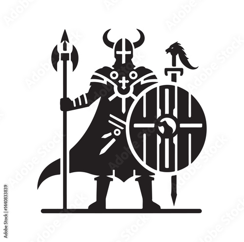 viking warrior silhouette vector illustration