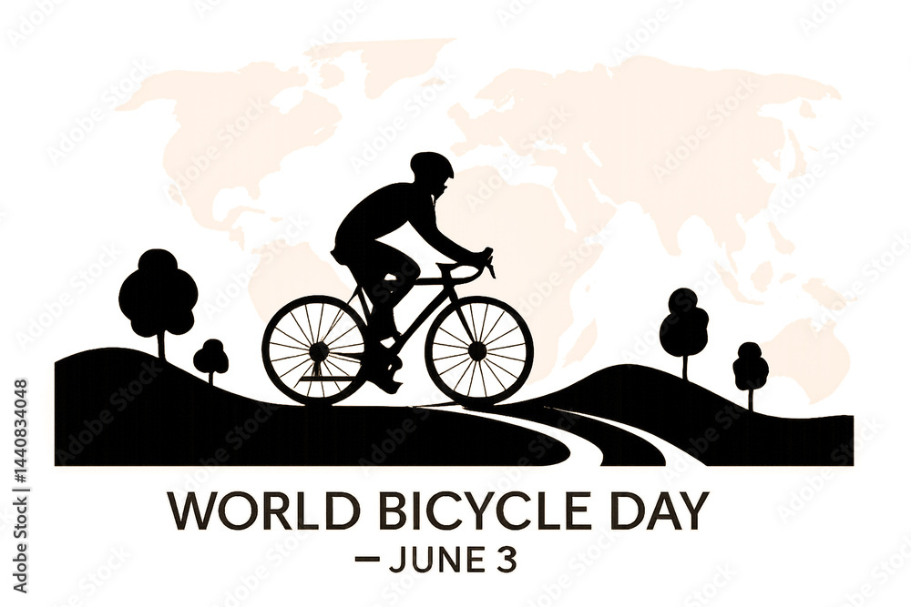 Obraz premium World Bicycle Day 2025: Celebrate with a Mountain Bike Road Journey
