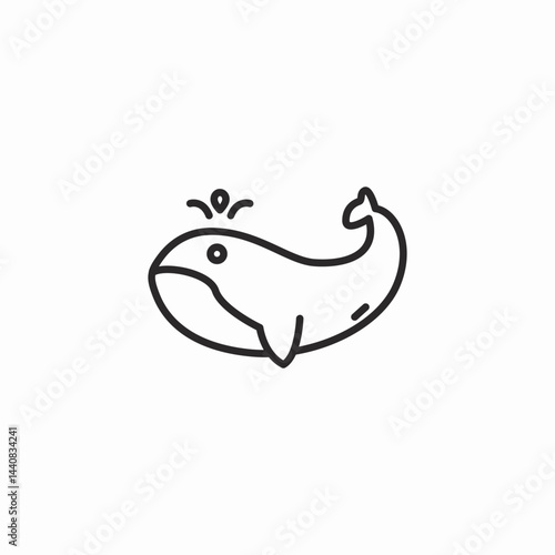 breaching whale icon sign vector
