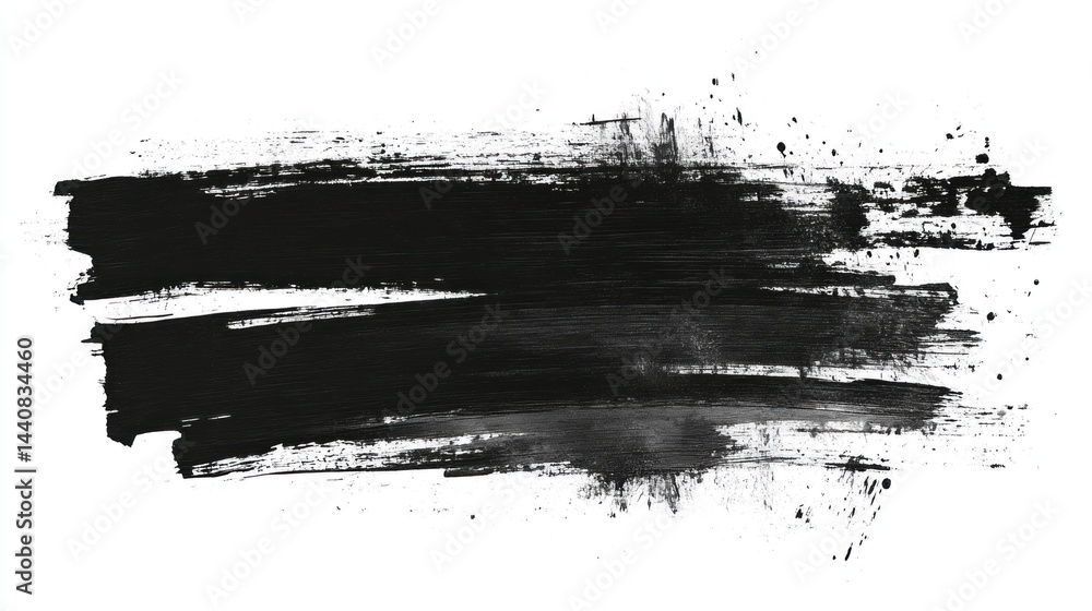 Fototapeta premium Abstract black paint brush strokes