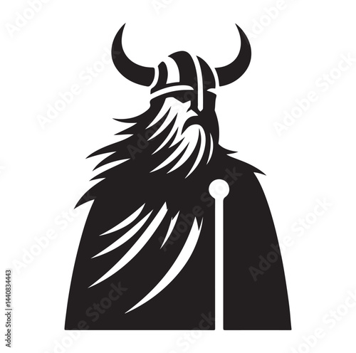 viking warrior silhouette vector illustration