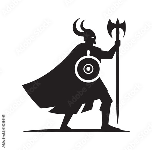 viking warrior silhouette vector illustration