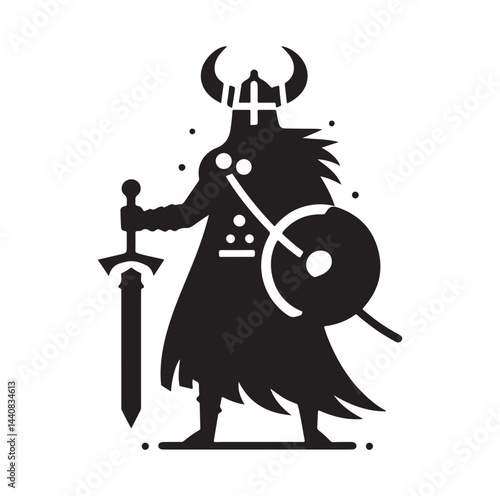 viking warrior silhouette vector illustration