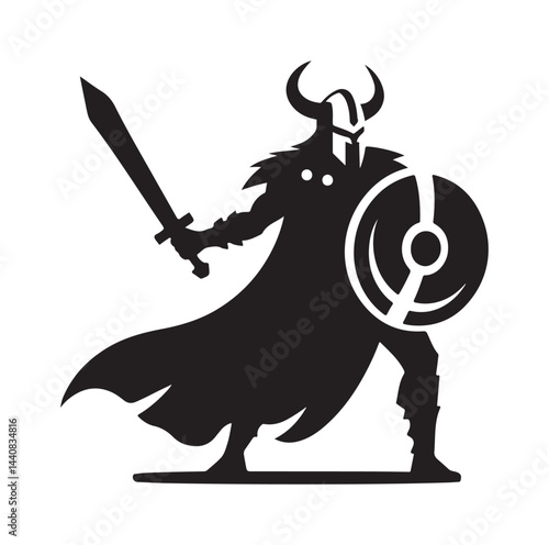 viking warrior silhouette vector illustration