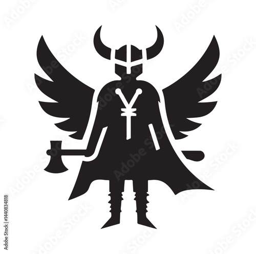 viking warrior silhouette vector illustration