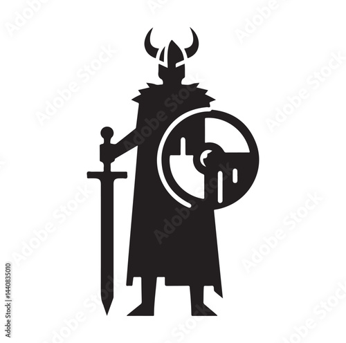 viking warrior silhouette vector illustration