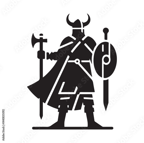 viking warrior silhouette vector illustration