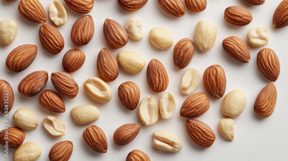 Assorted nuts and seeds in various textures and colors for healthy snacking and culinary uses Assorted nuts and seeds in various textures and colors for healthy snacking and culinary uses