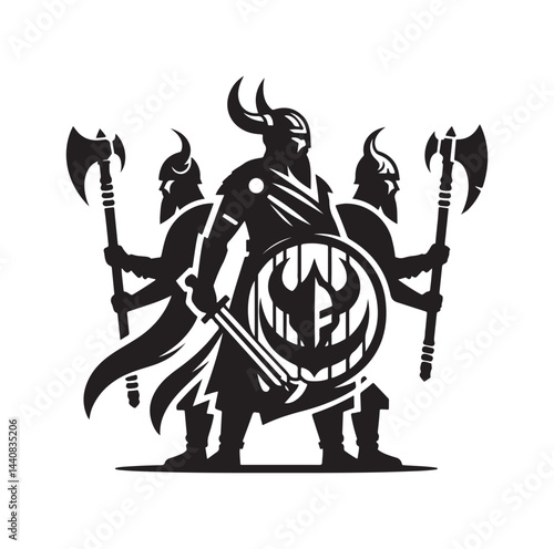 viking warrior silhouette vector illustration