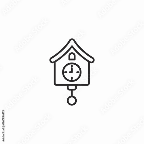 cuckoo clock icon sign vector